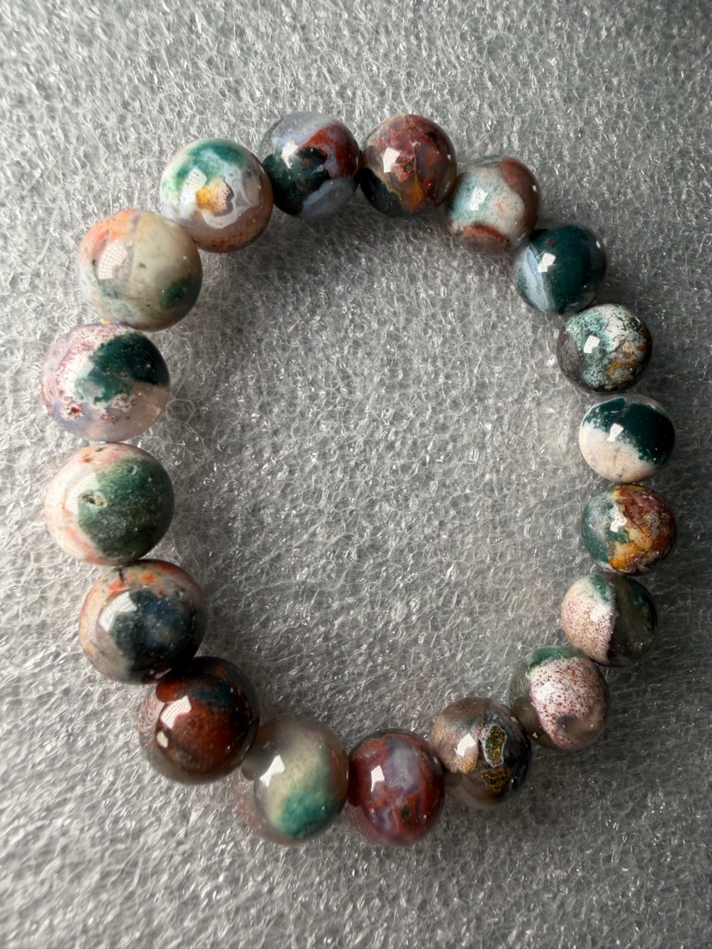 Beautiful 11MM Colorful Ocean Jasper Natural Crystal Bracelet
